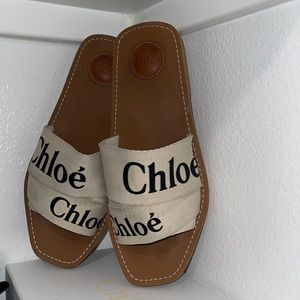 Chloe Woody Flat Slides